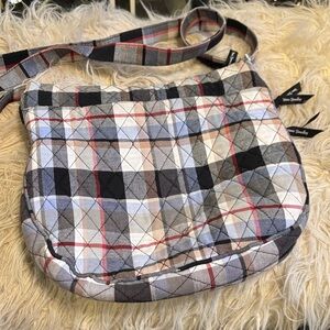 Vera Bradley Crossbody Bag - Black, Gray, and Red Plaid